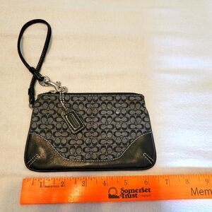 Black and Charcoal Coach Wristlet